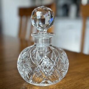 ABP Hobstar Cut Glass Perfume Cologne Cordial Decanter Vanity Bottle Numbered 56